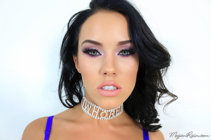 Hot Assed Girl Megan Rain In Sexy Purple Lingerie - picture 4